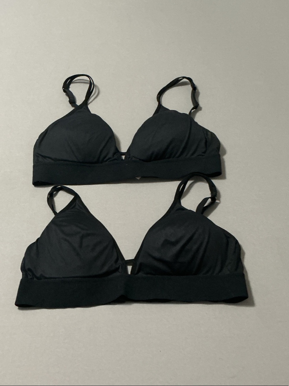 SO Black Wireless Triangle Bralette Bra Set - 2 Pack Large